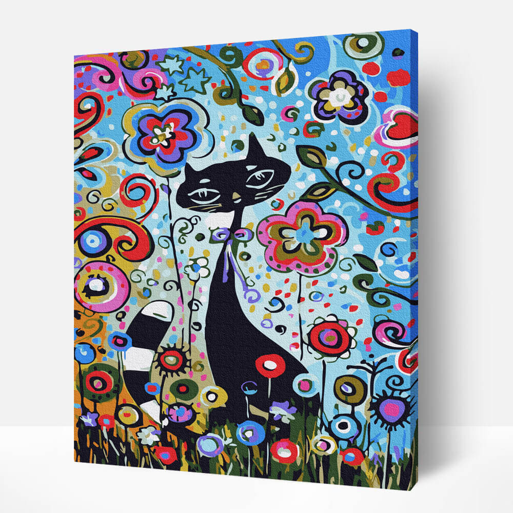 Schilderen-op-nummer-volwassenen-painting-by-number-kat-dieren-bloemen