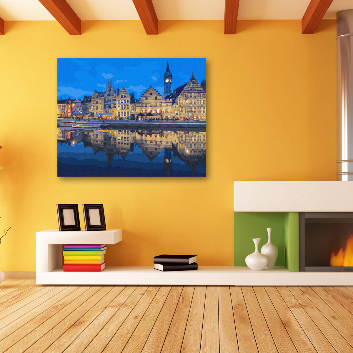 schilderen-op-nummers-painting-by-numbers-Gent-bij-nacht